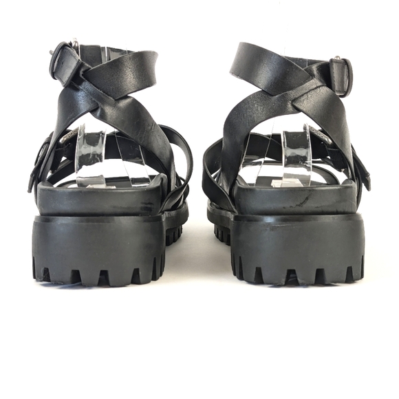 NEW Sam Edelman Eleanora Ankle Strap Gladiator Lug Sole Black Sandal Siz… - Picture 10 of 16